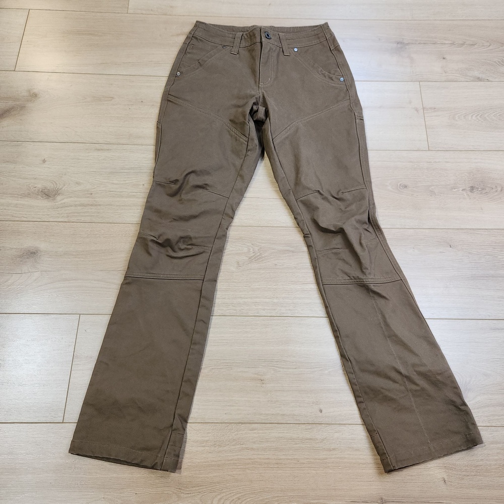 Kuhl Rydr Pants Womens 0 Brown Cargo Twill Stretch Hiking Outdoor Trail Workwear